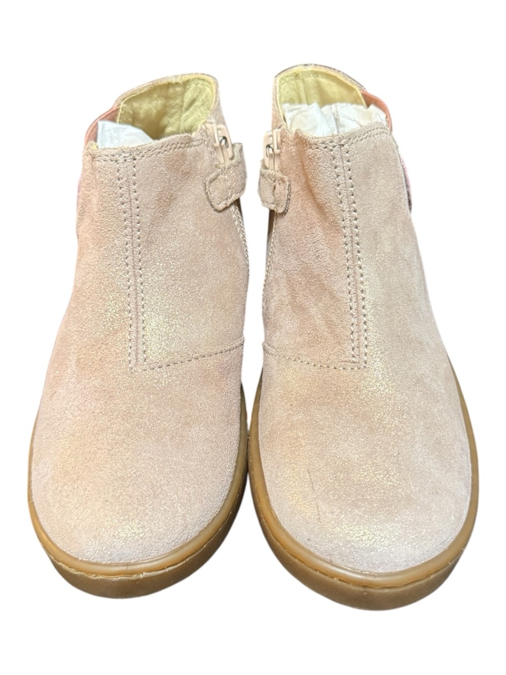 Naturino Girls Rose Shimmer Suede Heart Ankle Boots EU 27 US 10 NWT NWOB